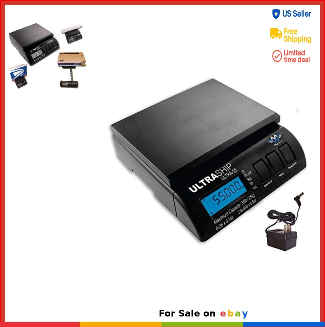 Digital Postal Shipping Scale 55 Lb LCD Display Tare Hold Auto Off Kitchen Use