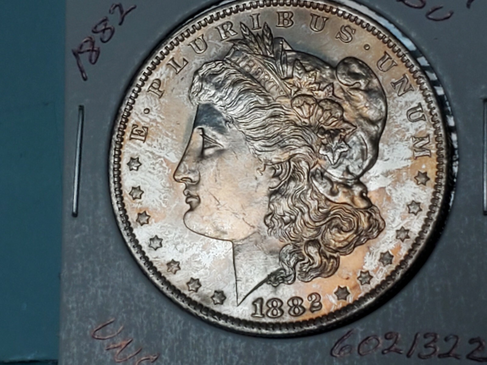 1882-O MORGAN SILVER DOLLAR NICE TONING GEM BU #6021322-77U
