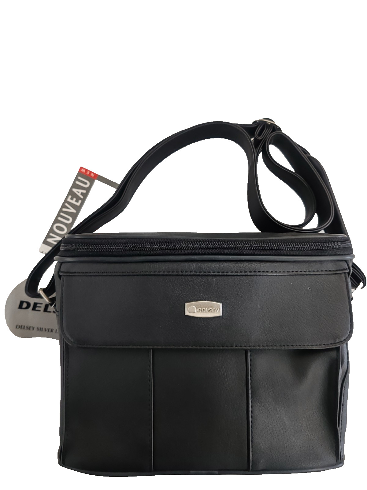 DELSEY - BLACK VIDEO REPORTER BAG document holder with black shoulder strap UNISEX