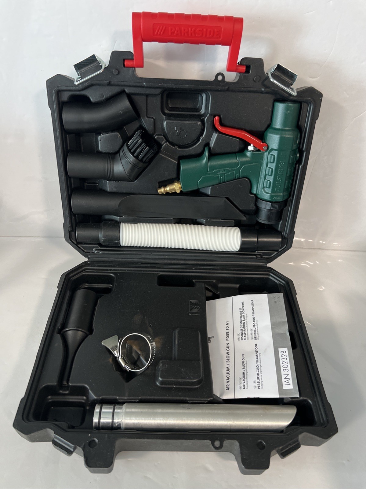 Parkside Air Vacuum Blow Gun ( Incomplete Missing Bag ) See Pics