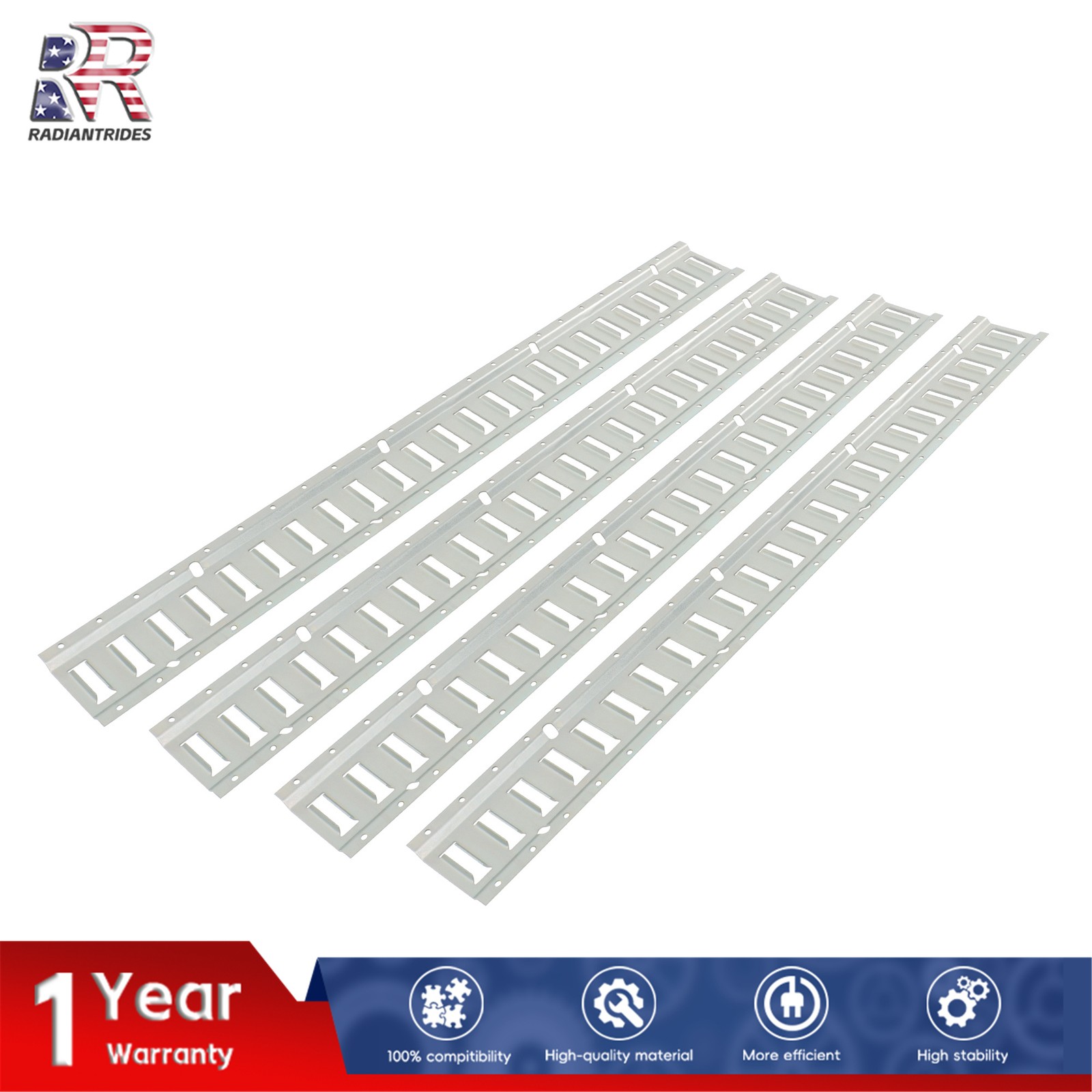 Horizontal Silver E Track Rails 4 Pack 4 Foot Fit For Enclosed Cargo Trailer