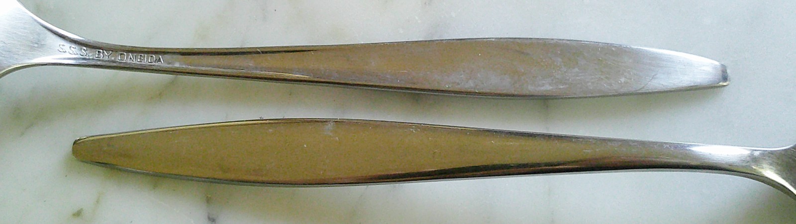 SSS Oneida Tone Stainless Serving Fork, Spoons & Table Soup Spoons
