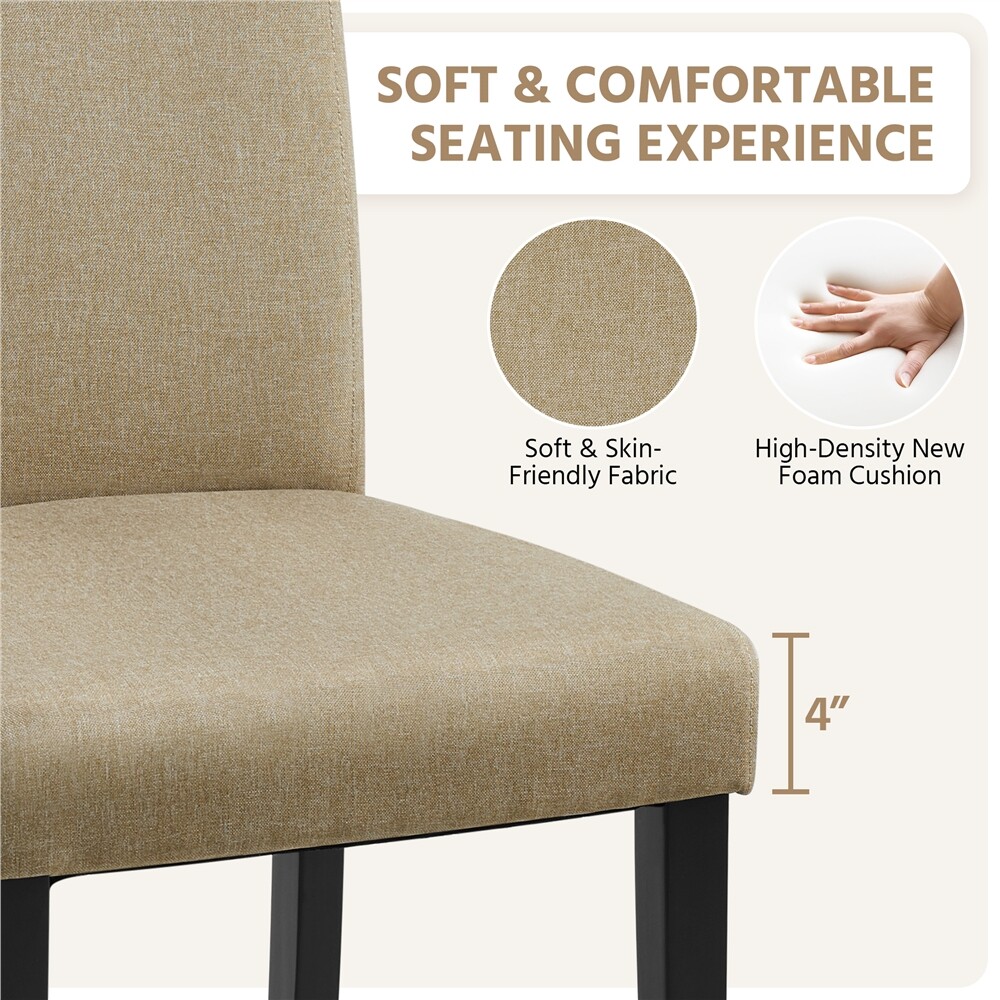Fabric Upholstered Dining Chairs 2PCS Parson Chairs Modern Dining Room Chairs