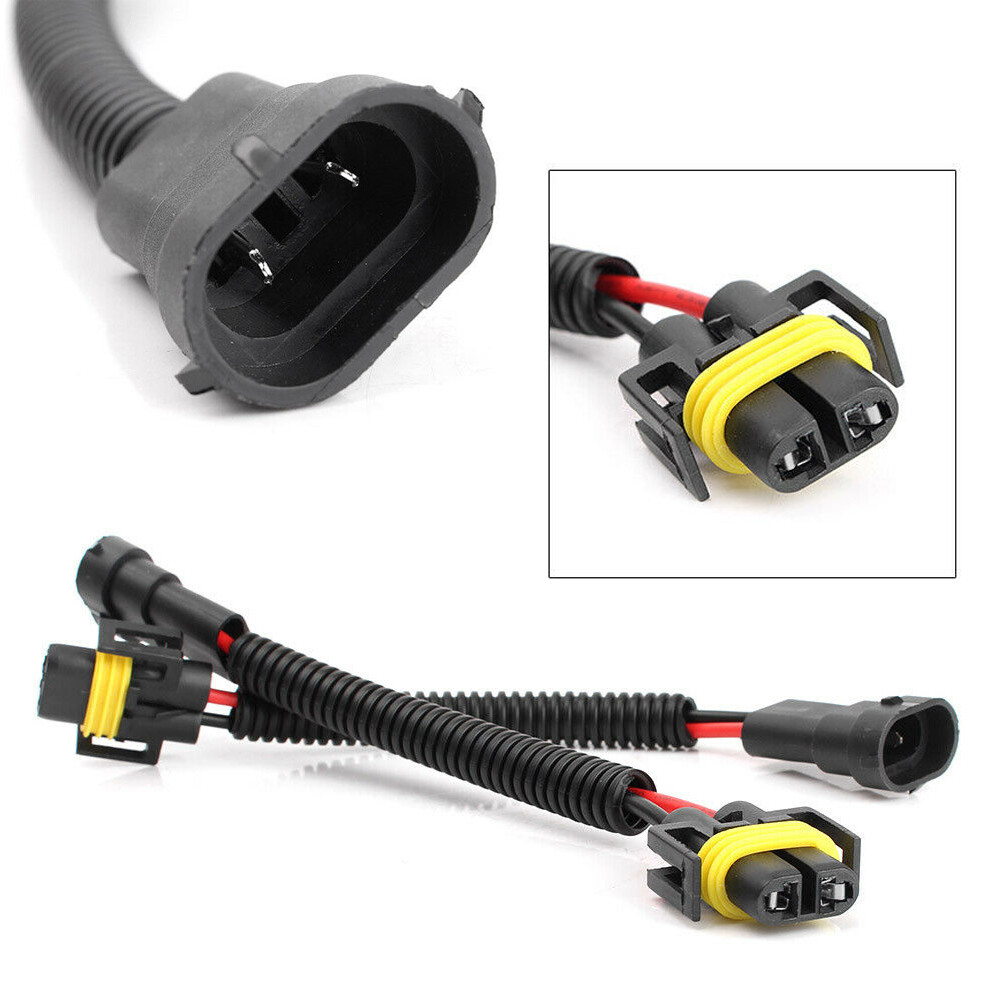 2pcs H11 H8 H9 Fog Light Extension Wiring Harness Plug Adapter Socket Connector