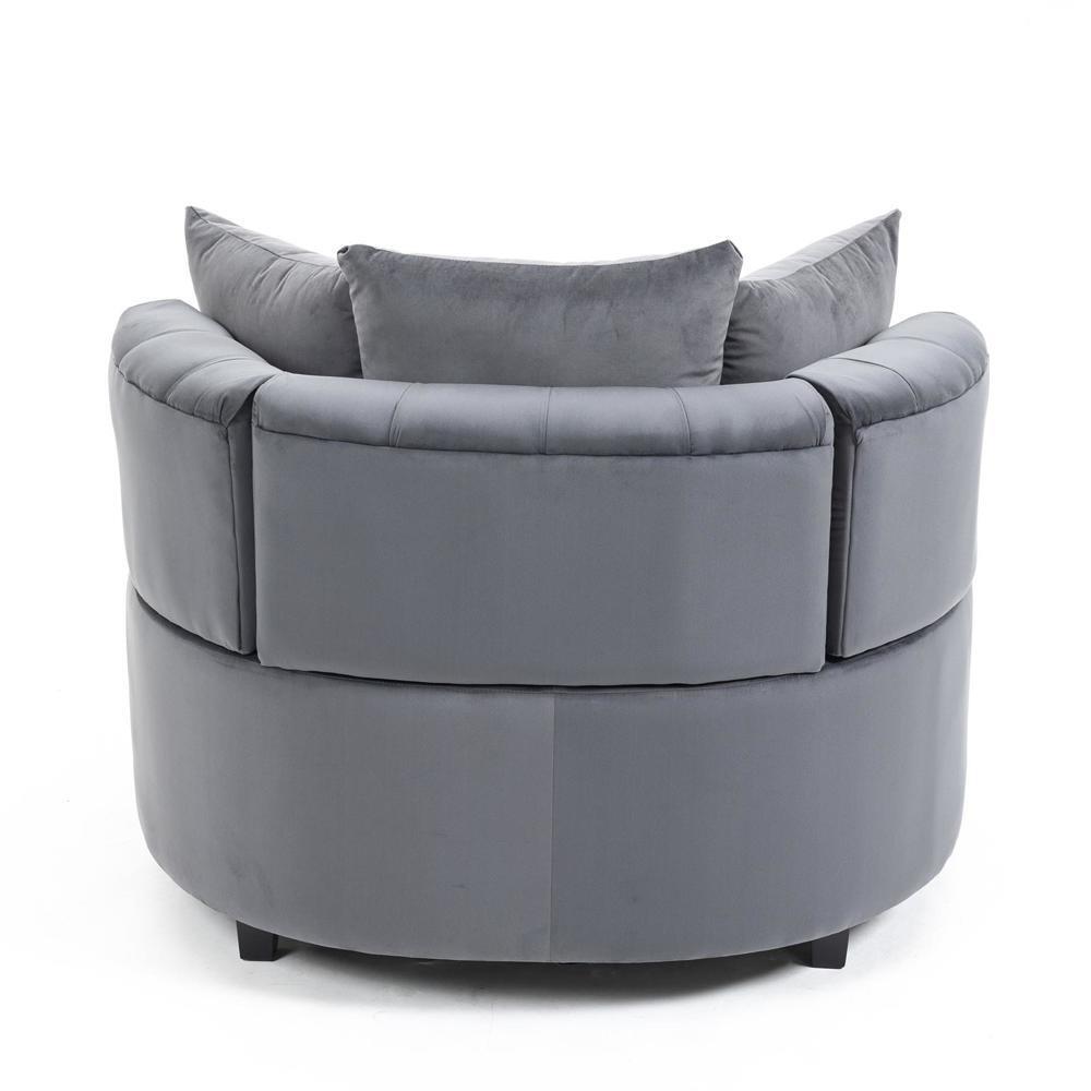 Sturdy and Durable Accent Chair Classical Barrel Chair Leisure Chair Grey