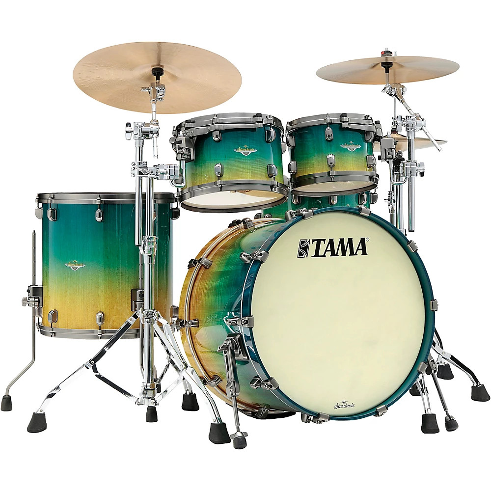 TAMA Starclassic Maple 4-Piece Shell Pack w/22" Bass Marine Shoreline Movingui F
