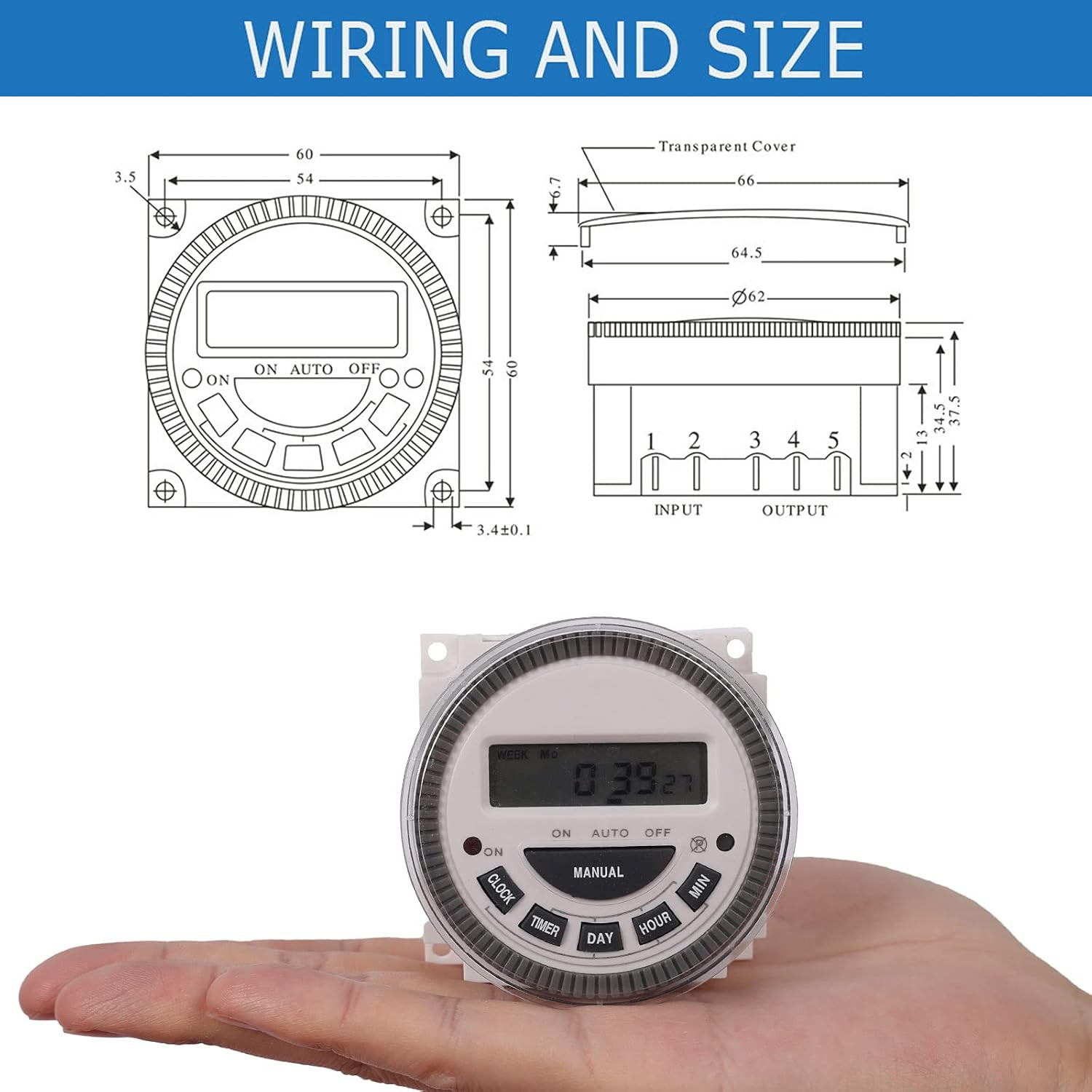 Timer Digital Switch Programmable 7-Day - Pool Gate Sprinkler Light Control Hea