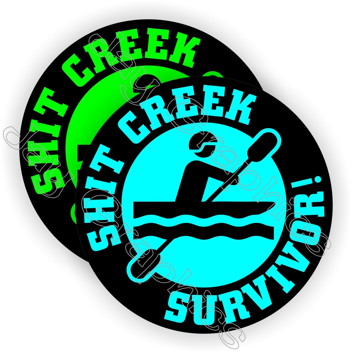 Funny Hard Hat Stickers | Sh*t Creek Survivor | Motorcycle Helmet Decal Survival