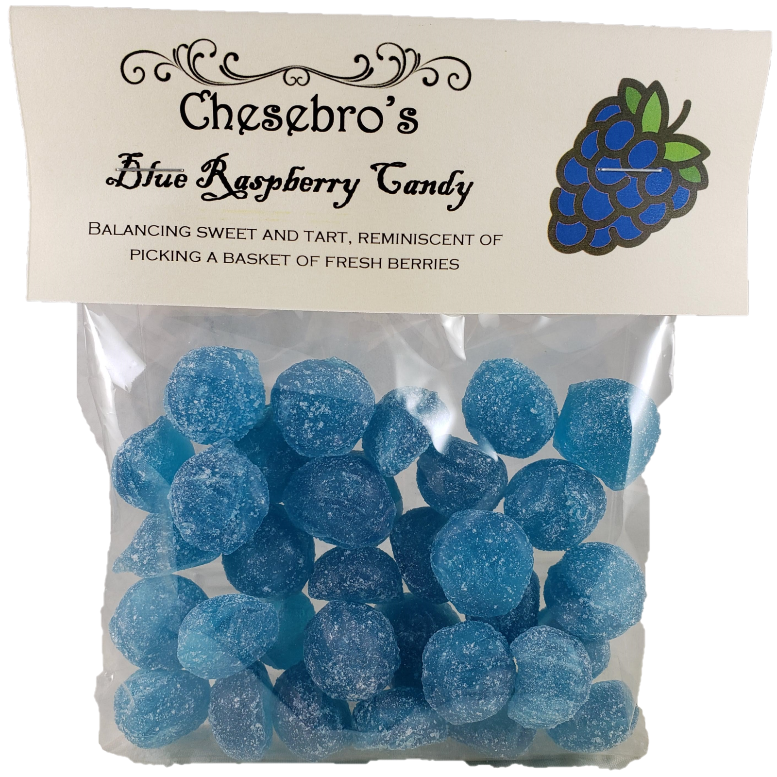 Blue Raspberry Hard Candy Drops 4.5 Ounces