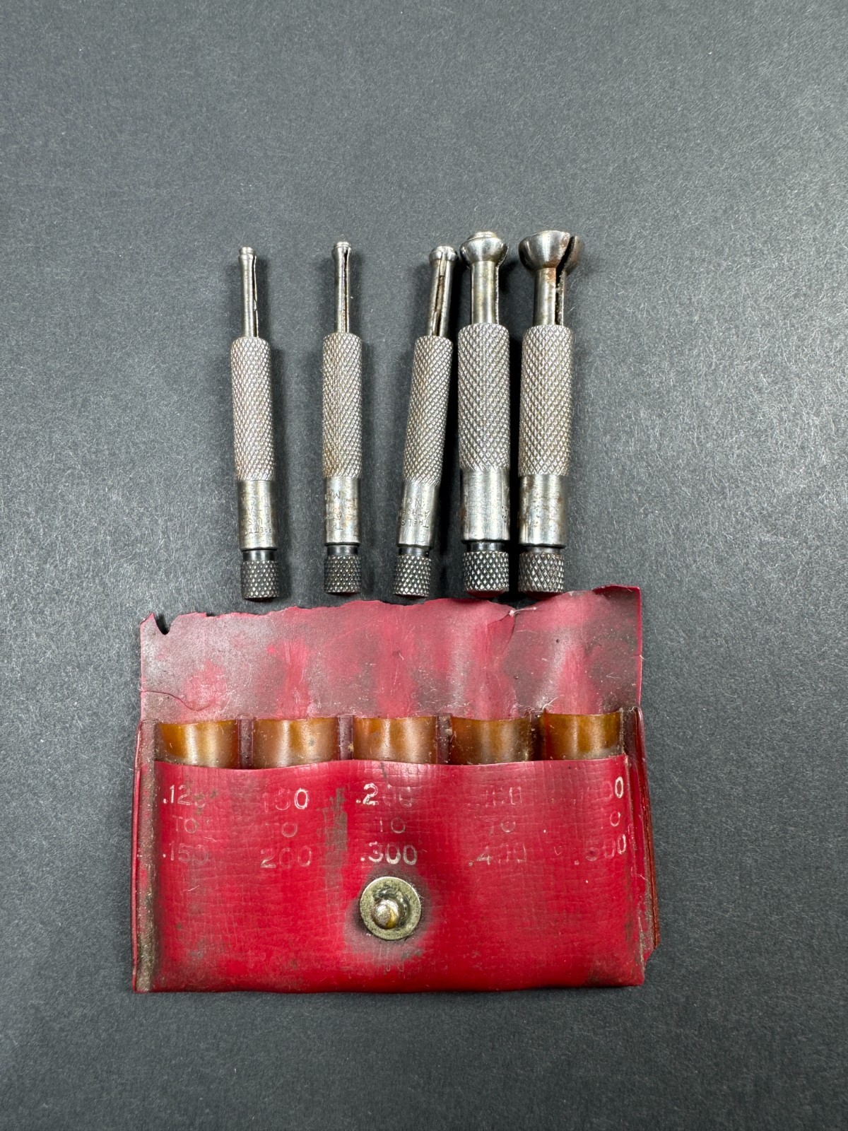 Starrett No. S830E #830 Set of Five Small Hole Gages A thru E - .125"-.500".