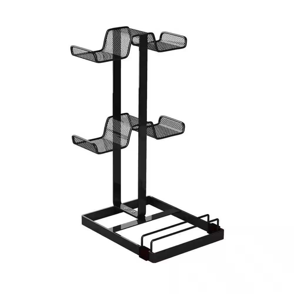 Black Metal Desk Holder Stand, Freestanding Storage Organizer Rack for Game Cont