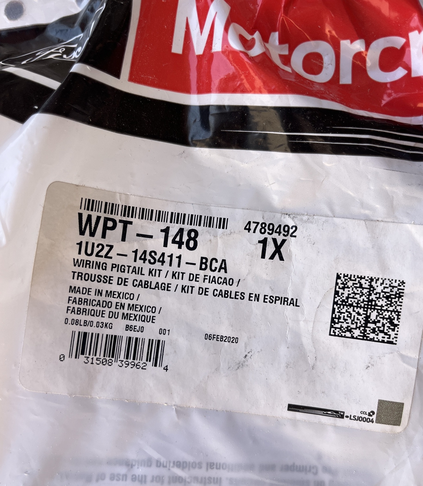 # WPT-148 Genuine Ford Motorcraft OE Fog Light Connector New NOS