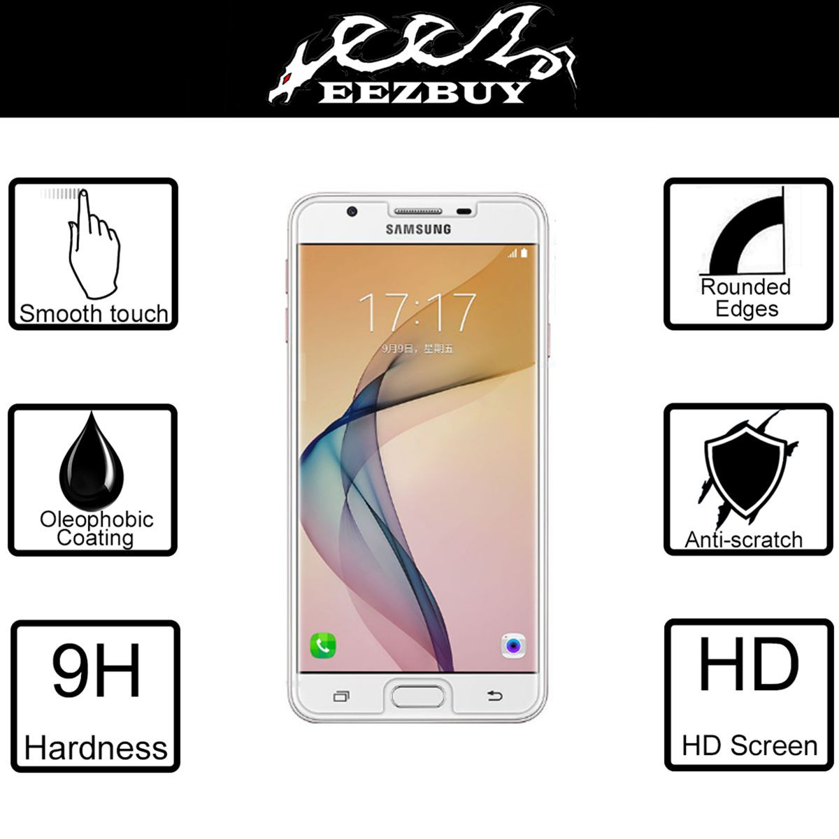Real Tempered Glass Screen Protector Saver For Samsung Galaxy J5 Prime