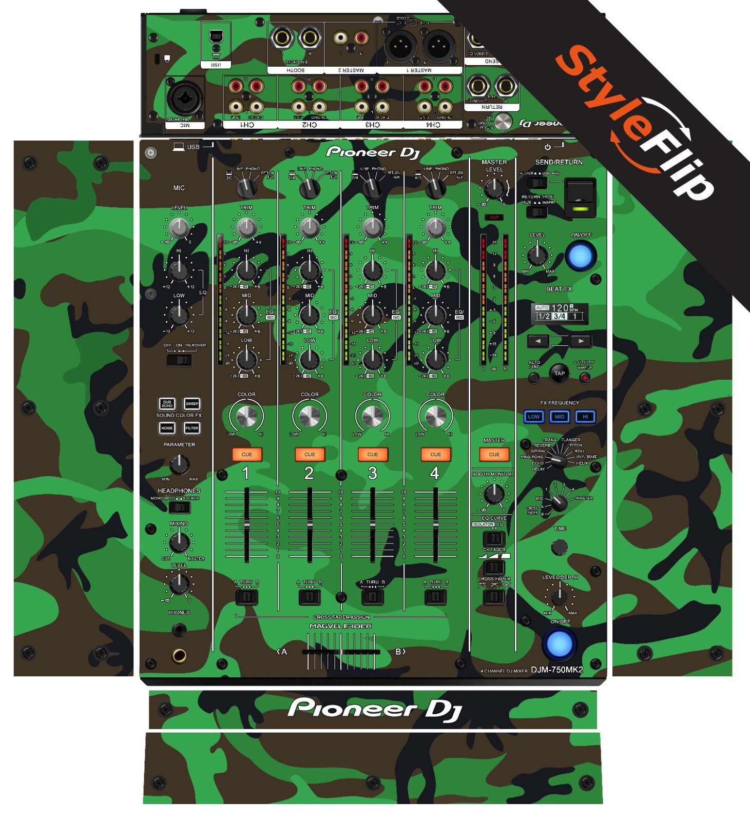 Pioneer DJM-750 MK2 | Green Camo | Protective Decal | StyleFlip Skins