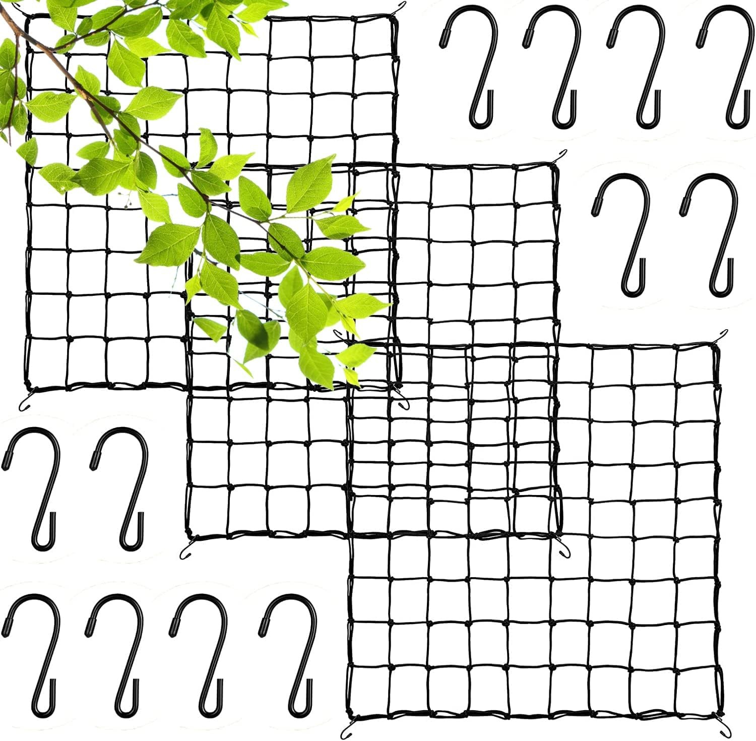 3PCS Grow Tent Net, Flexible Net Trellis Fits 5X5Ft and More Size Grow Tent, Str
