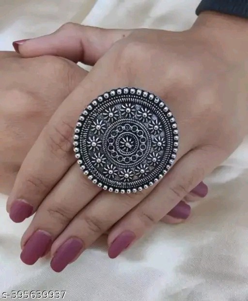 Bollywood Style Ring Adjustable Ring German Silver Oxidized Ring Indian Jewelry