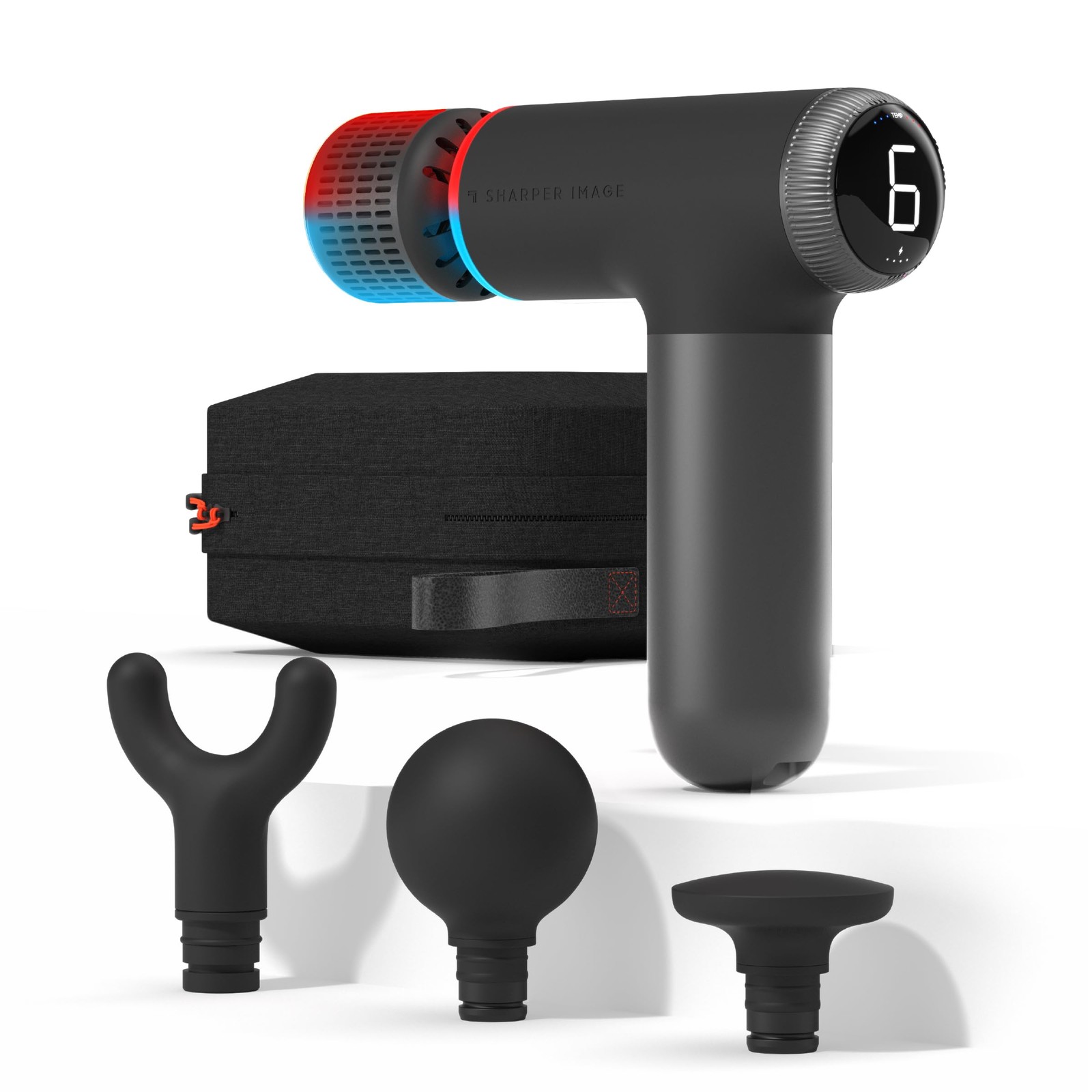 Sharper Image Powerboost Pro+ Hot & Cold Compact Deep Tissue Massage Gun - 6 S