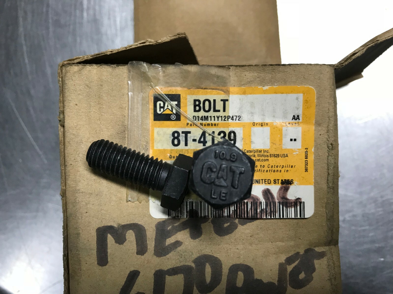 8T4139 GENUINE CAT Hex Head Capscrew BOLT  Caterpillar 8T-4139 - QTY of 5 BOLTS