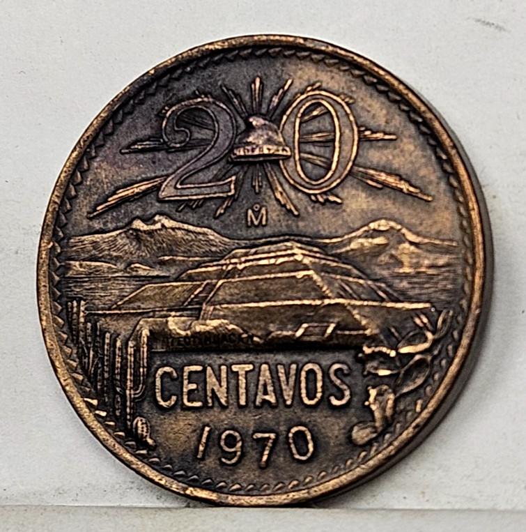 1970 Mexico 20 Centavos BN