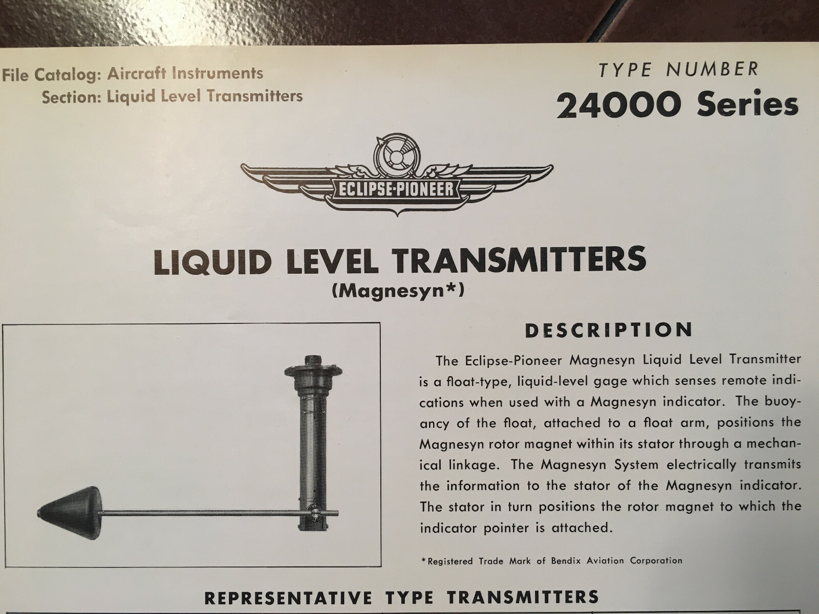 Magnesyn Liquid Level Transmitters 24000 Description & Interconnect Data Sheet