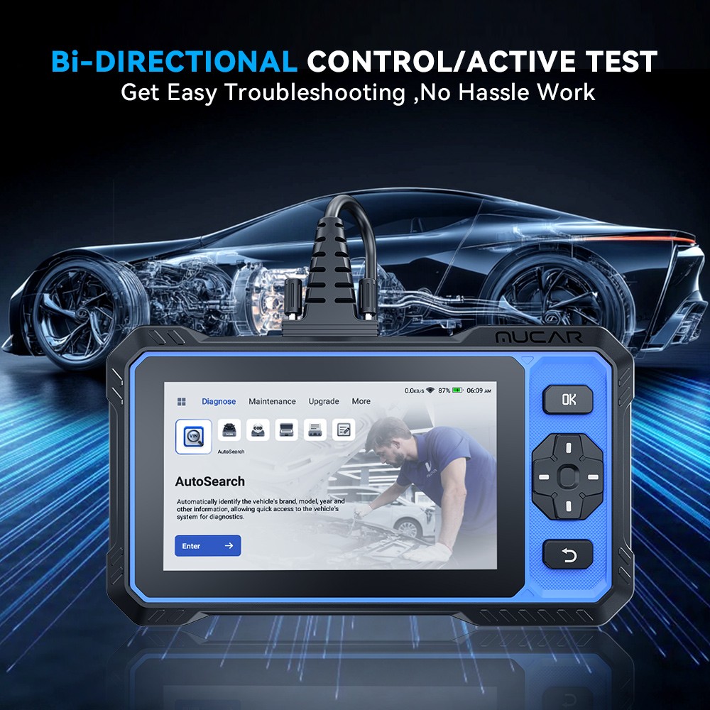 MUCAR 632 Engine ABS SRS SAS Bidirectional OBD2 Scanner Car Diagnostic Tool