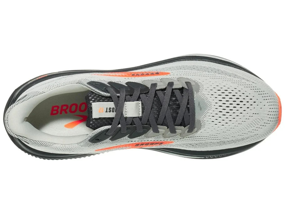 [FLASH SALE] Brooks Ghost 17 Men's Shoes - Oyster Mushroom/Orange/Ebny