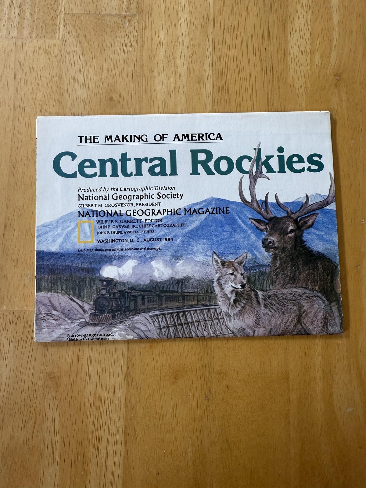 Vintage 1984 National Geographic Central Rockies Map Making Of America Folded