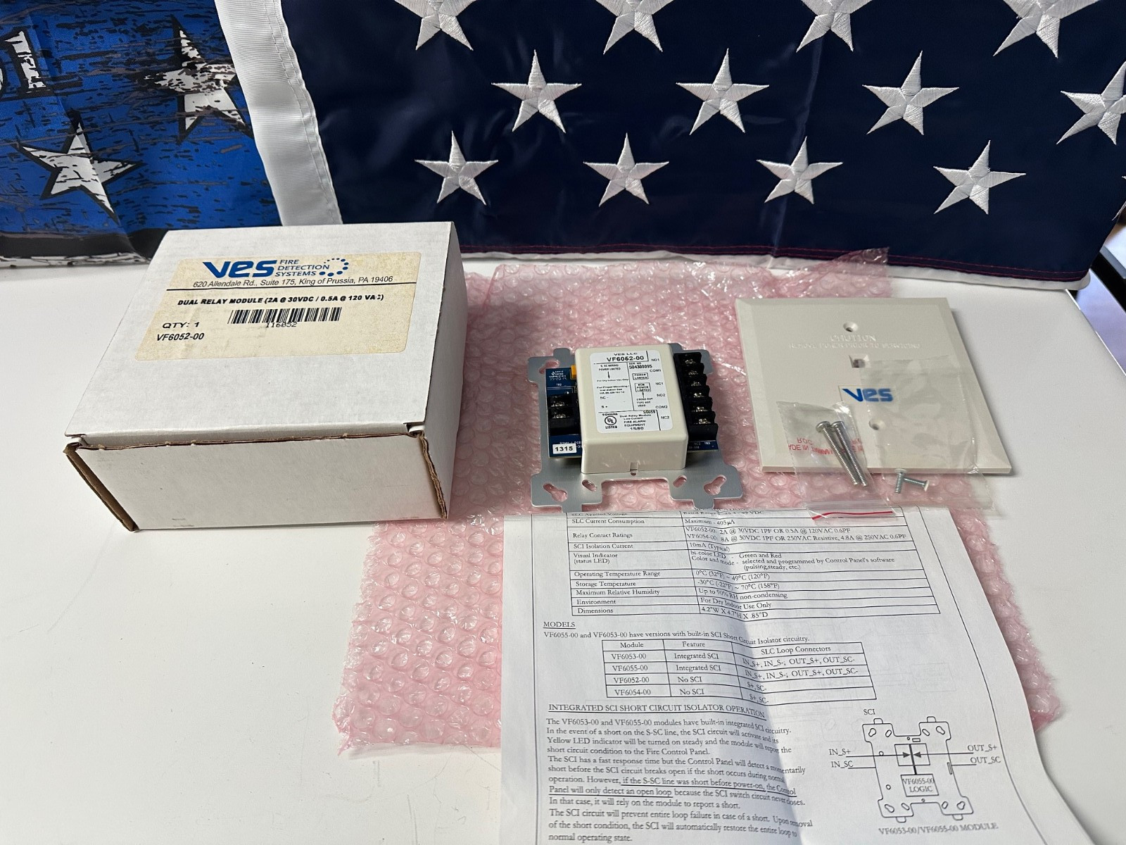 VES VF6052-00 Fire Alarm Dual Relay Module  💥