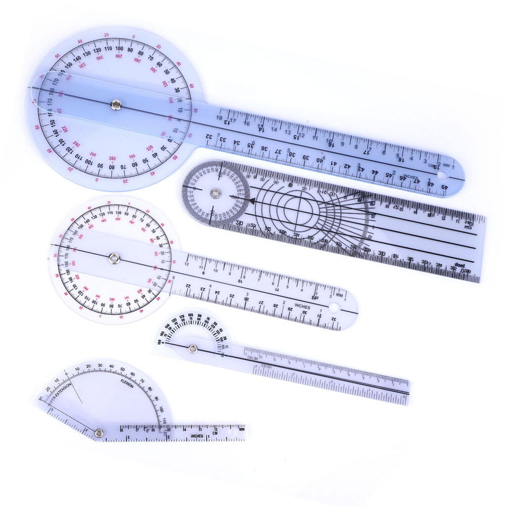 5Pcs 6/8/10inch Protractor Angle Ruler Spinal Goniometer