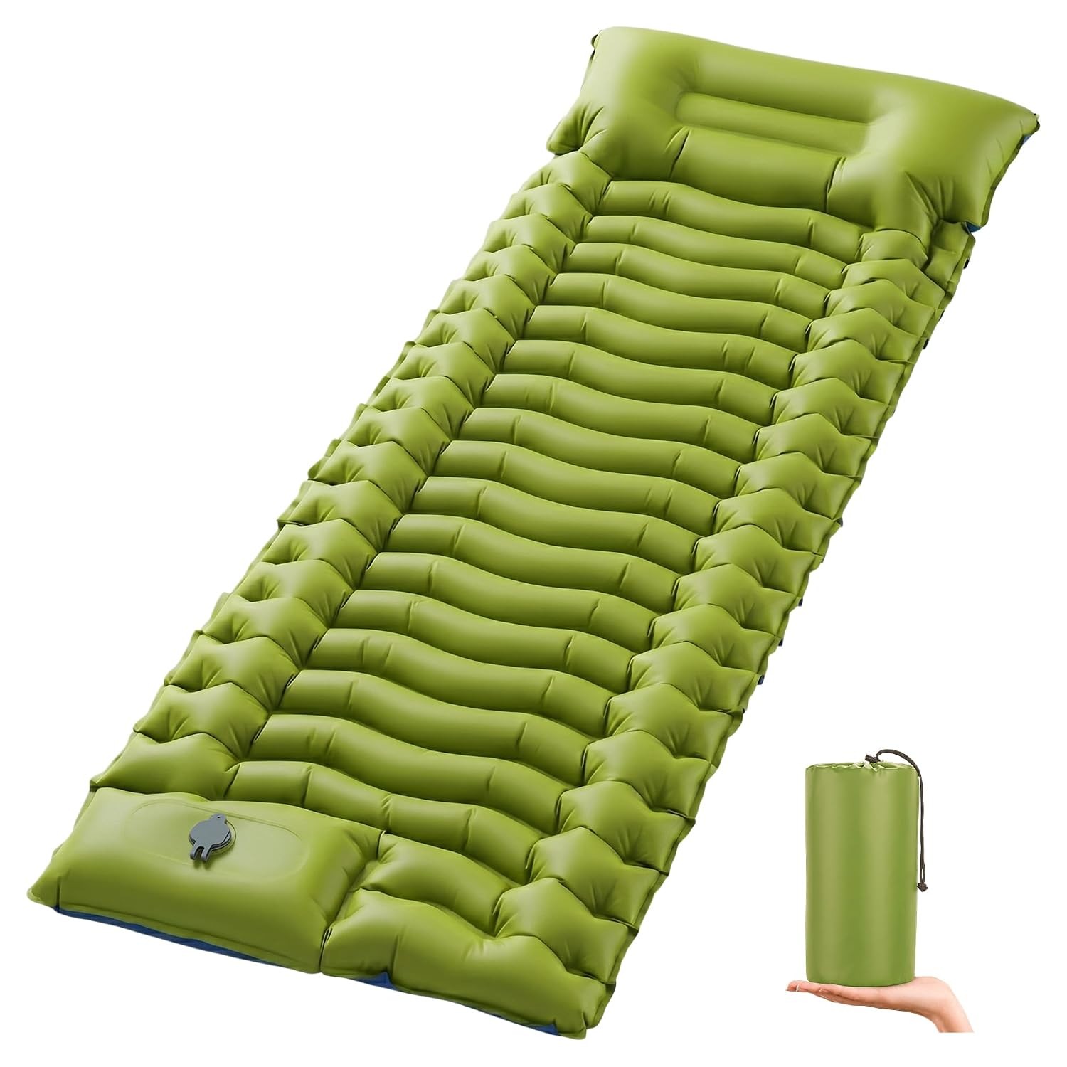 Overmont Inflatable Sleeping Pad for Camping - 4.7" Extra Thick Inflating Campin