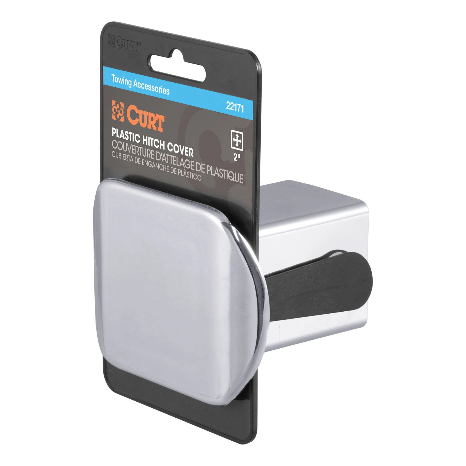 Curt 2" Chrome Plastic Hitch Tube Cover (Packaged)