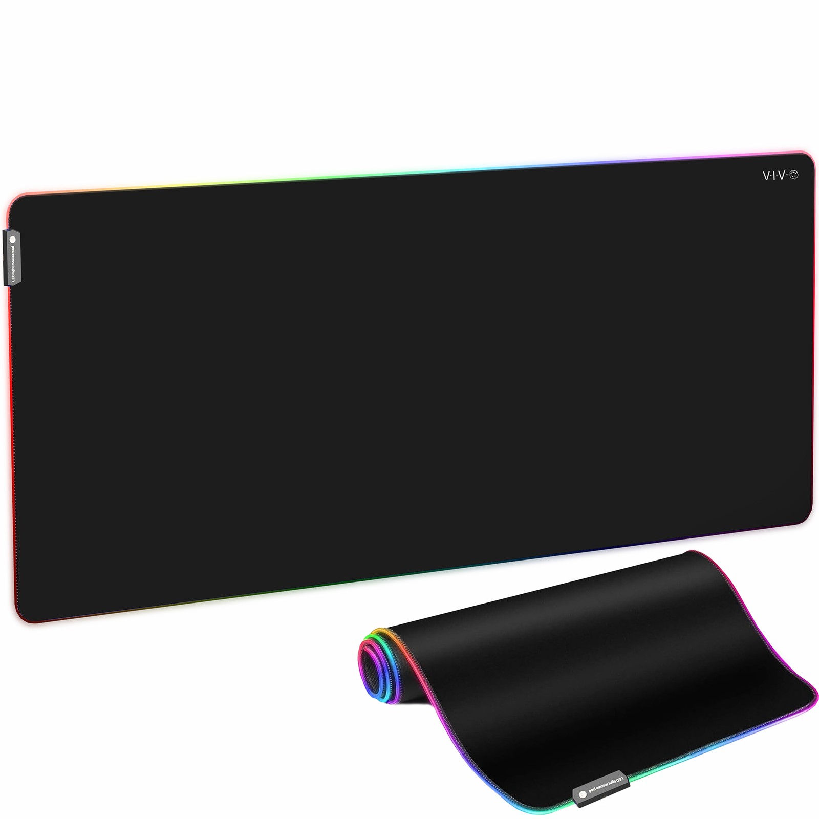 VIVO Black 60" x 30" RGB Desk Pad