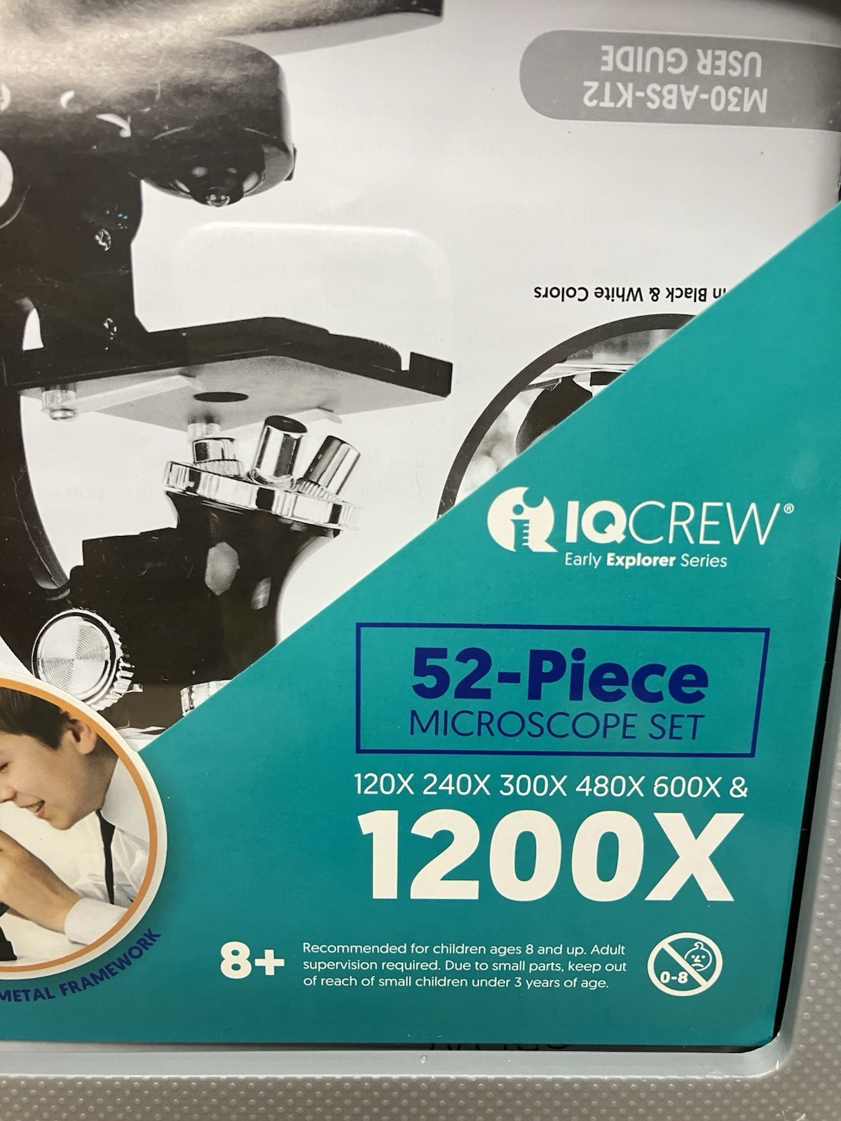 IQ Crew early explorer series 52 piece microscope set In Carrying Case