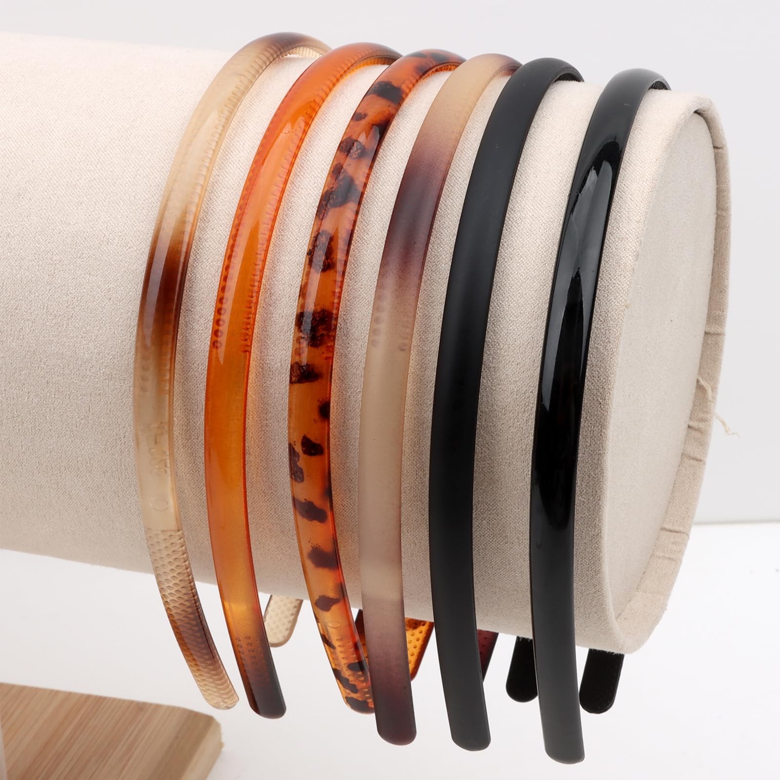 Multi-Color Plastic Thin Skinny Headbands for Women Tortoise Headband Black H...