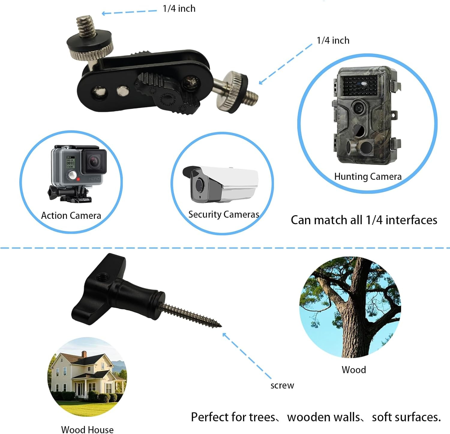 Heavy-Duty Trail Camera Mount | Adjustable Universal Tree Mount for Wildlife Hu