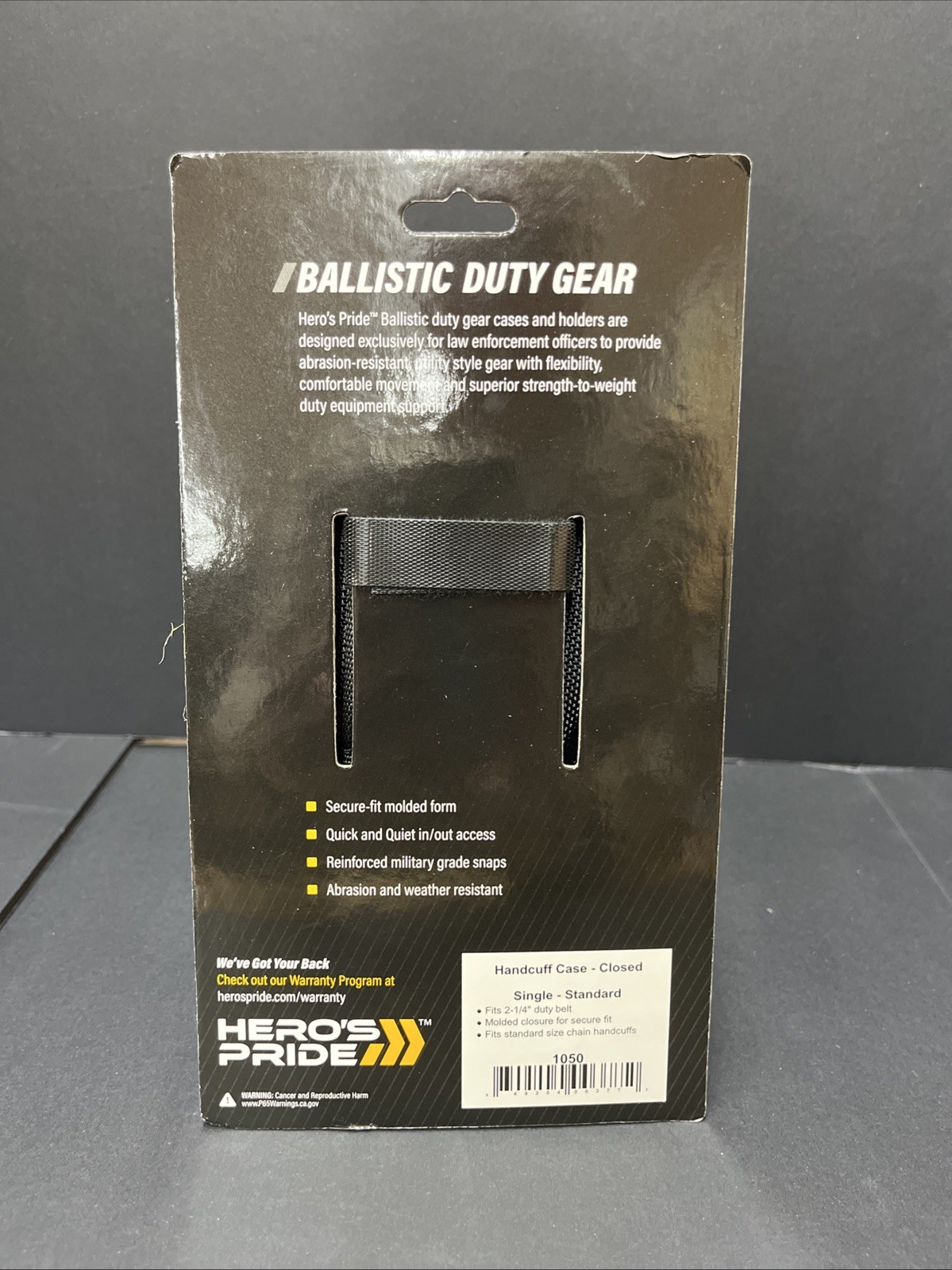 Hero's Pride 1050 SINGLE Handcuff Case Black Nylon Ballistic Law Enforcement