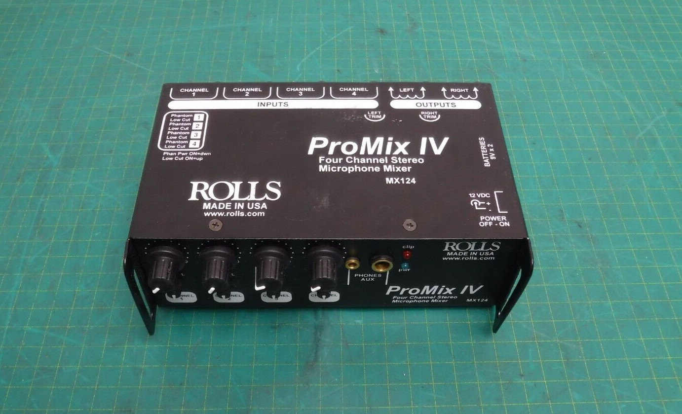 Rolls MX124 ProMix IV Four Channel Stereo Microphone Mixer
