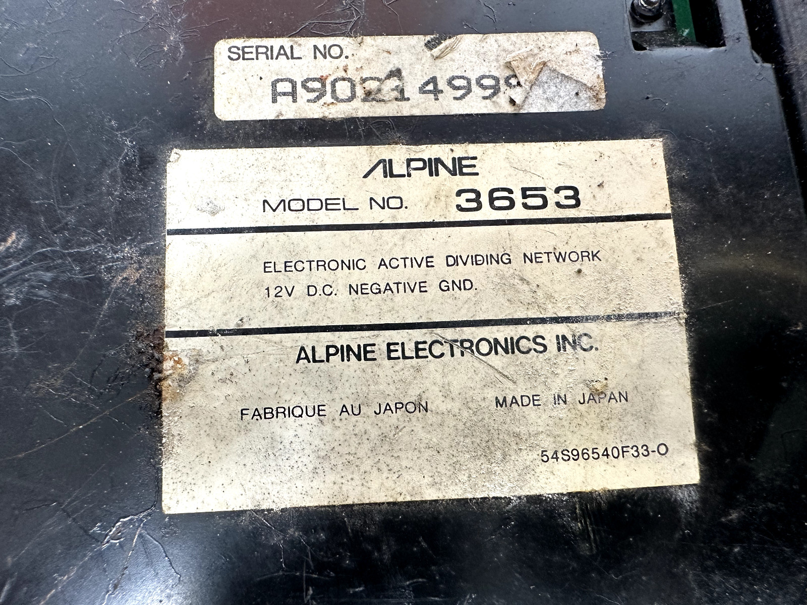 ALPINE 3653 electronic active dividing network working old school JDM Untested