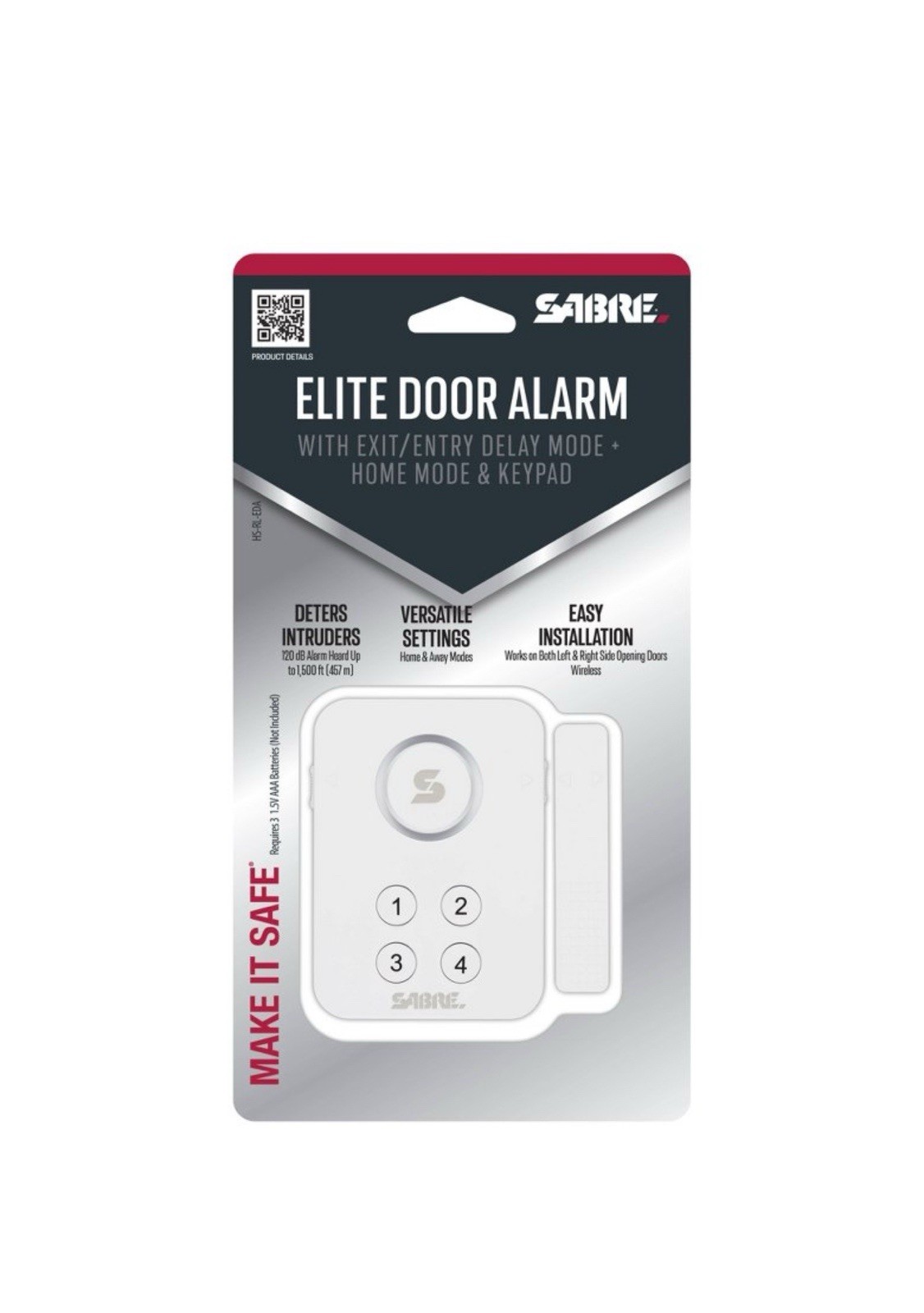 Sabre Elite Door Alarm: Security Sensor for Doors and Windows, Battery Operated