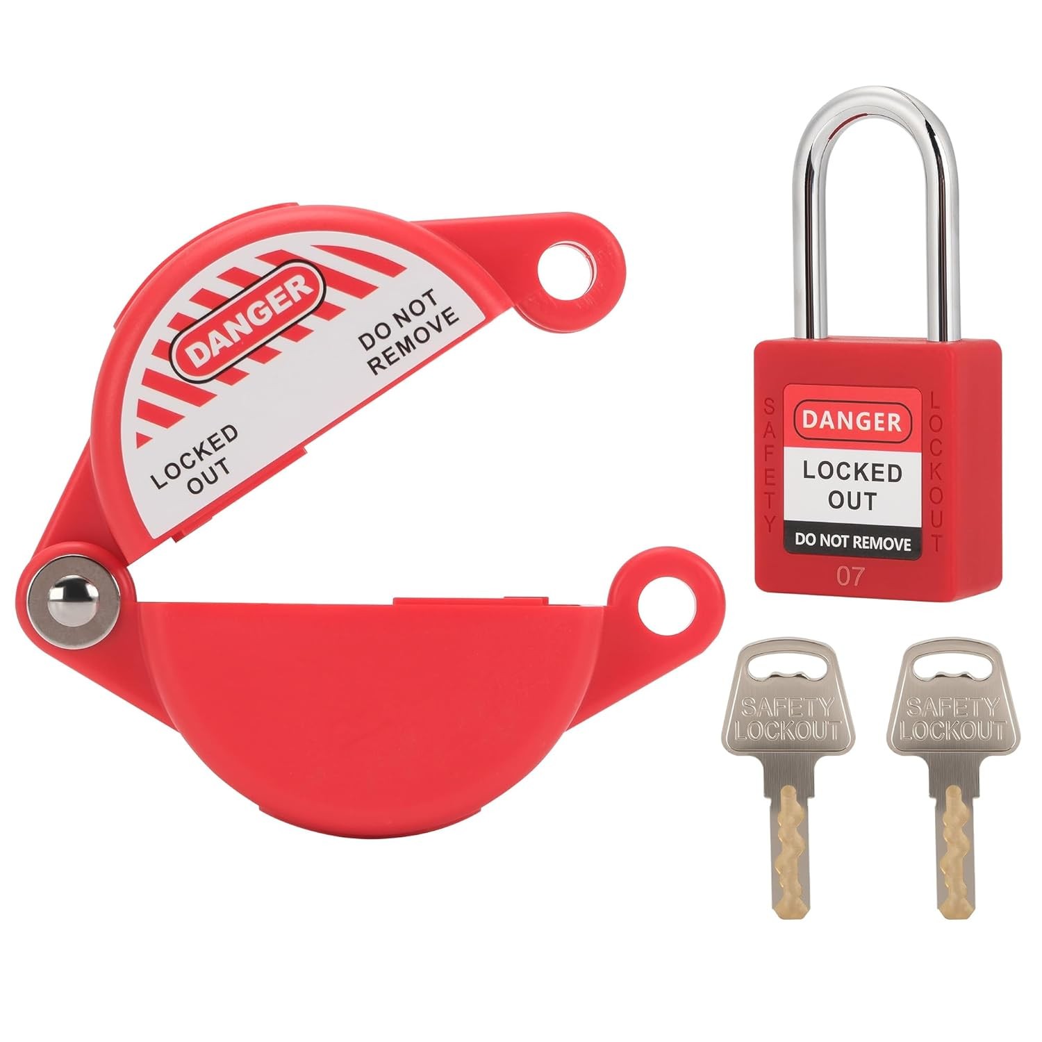 Gate Valve Lockout with Safety Padlock, Hose Bib Lock for Water 1 Pack