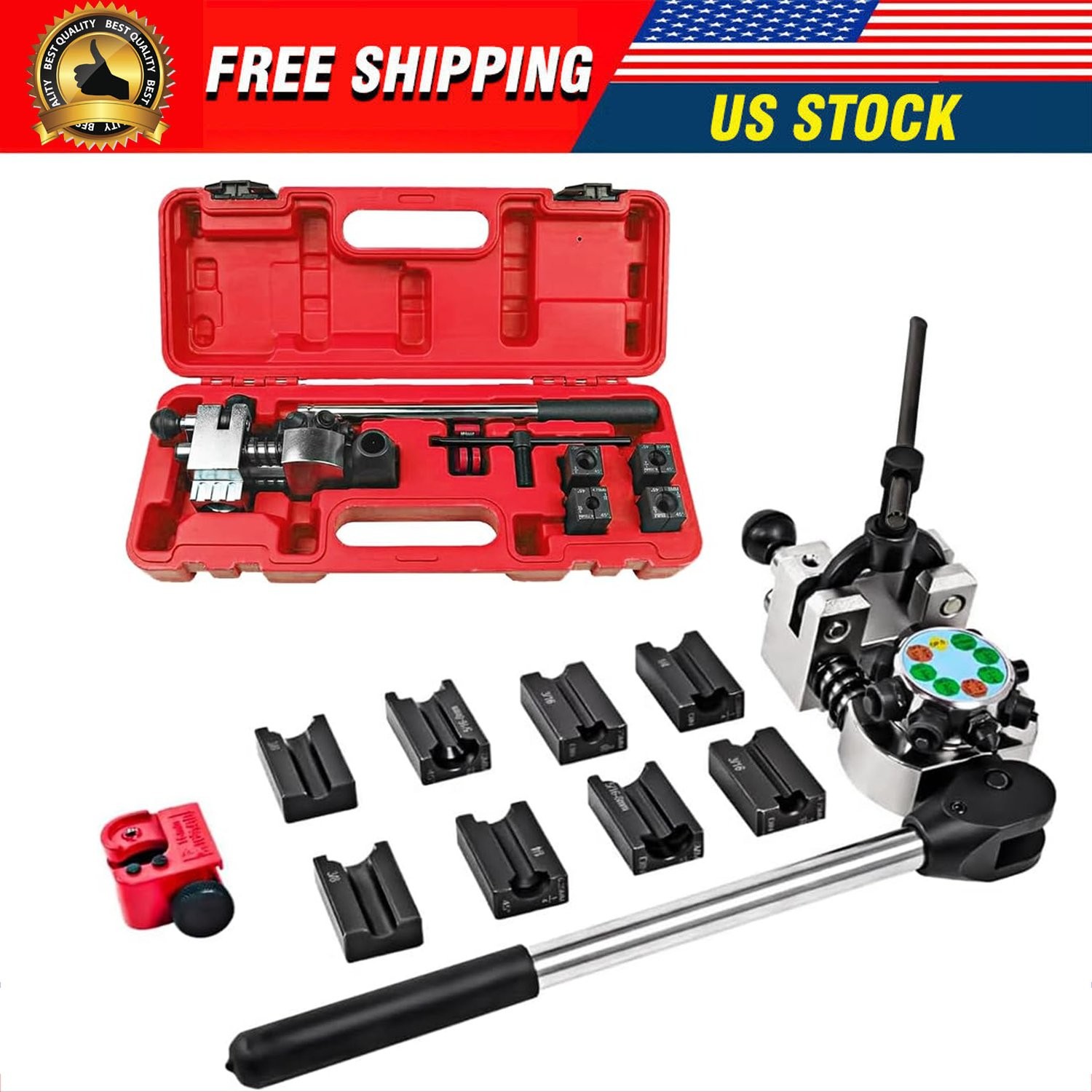 Brake Line and Tubing Flaring Tool 45 Degree Set - Single, Bubble, Double Flares