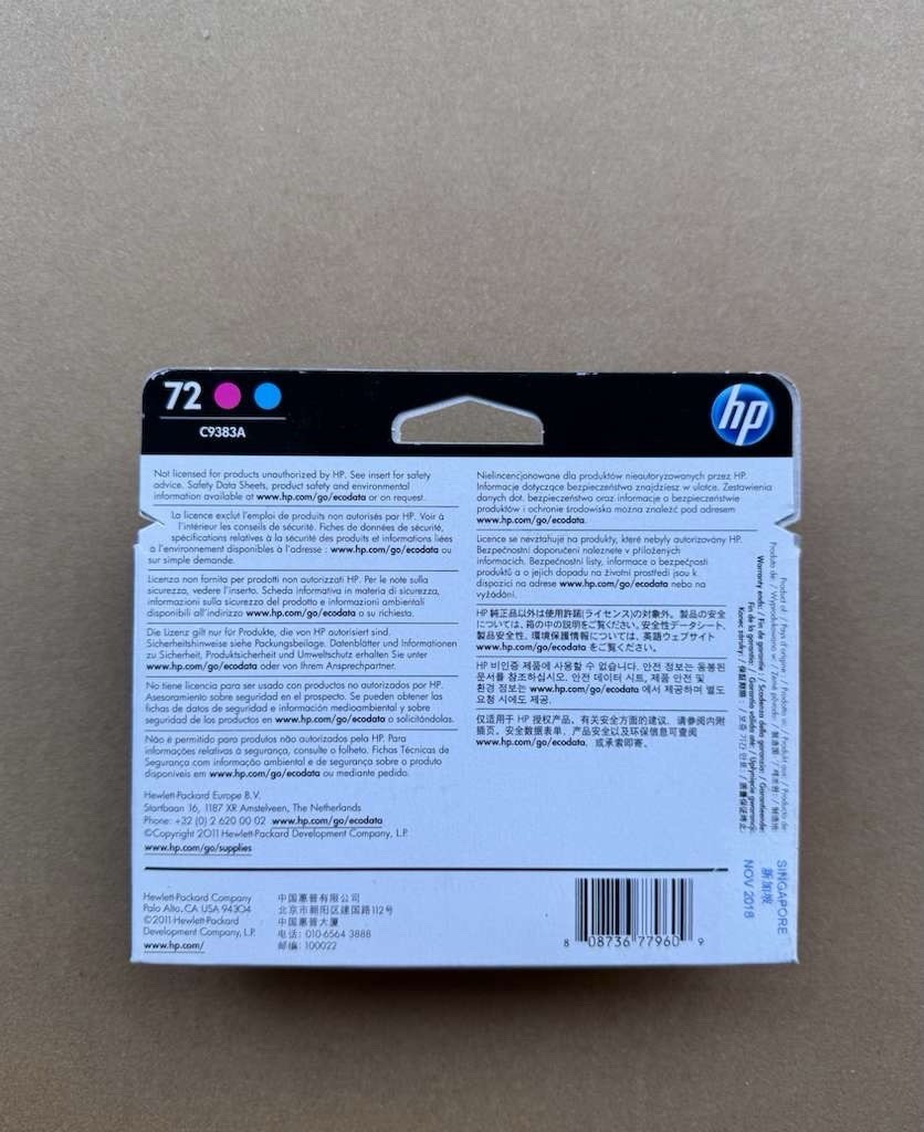 2018+ GenuineHP 72 Printhead Designjet 9383A Magenta & Cyan