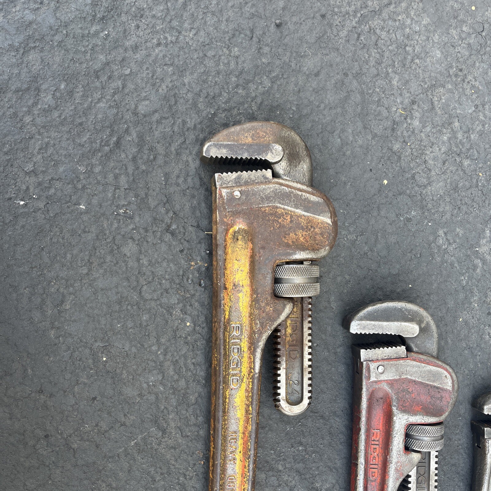 Ridgid pipe wrench set 24", 18", 14"