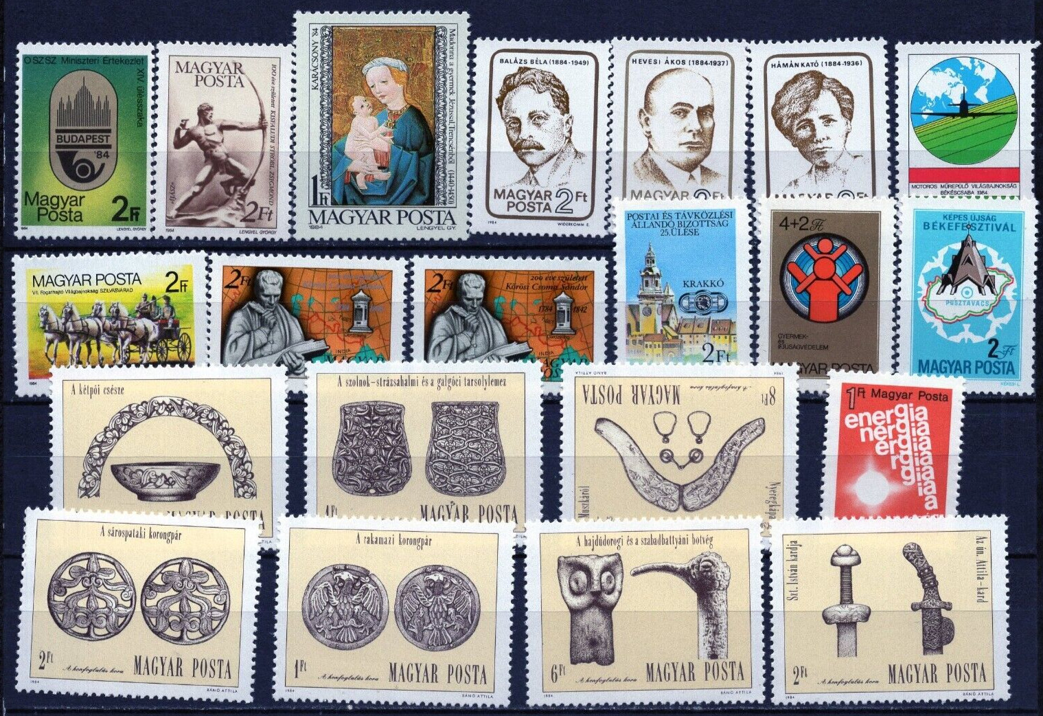 HUNGARY 1984 SET OF 21 STAMPS MNH
