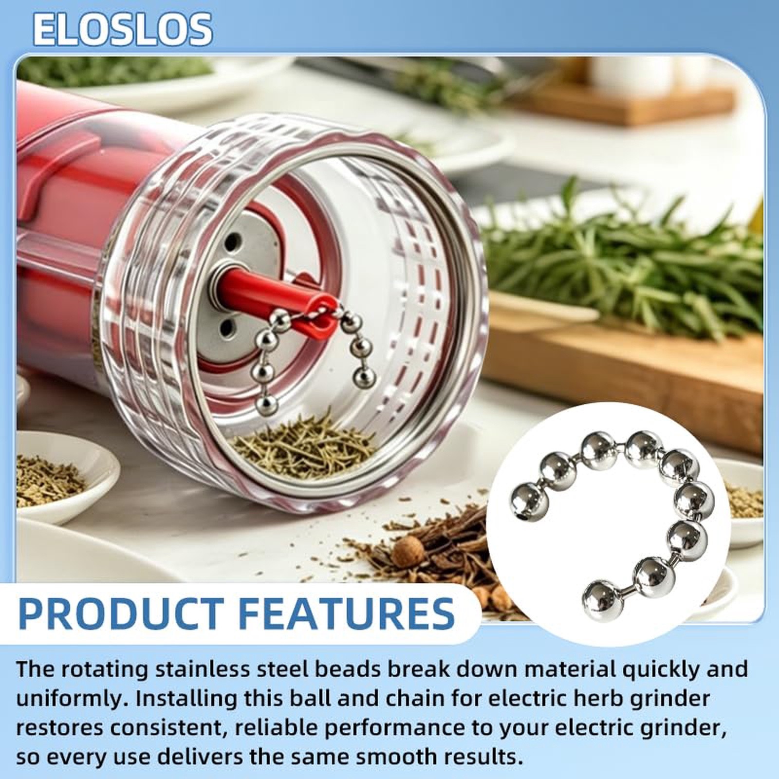 Eloslos Ball Chain 4Pcs Wakit Grinder Replacement