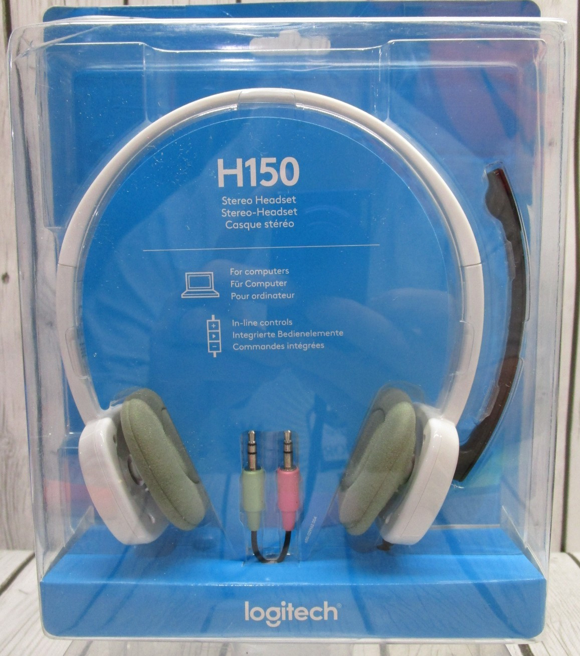 NEW Logitech H150 Wired Headset, Stereo Headphones White with Rotating Noise