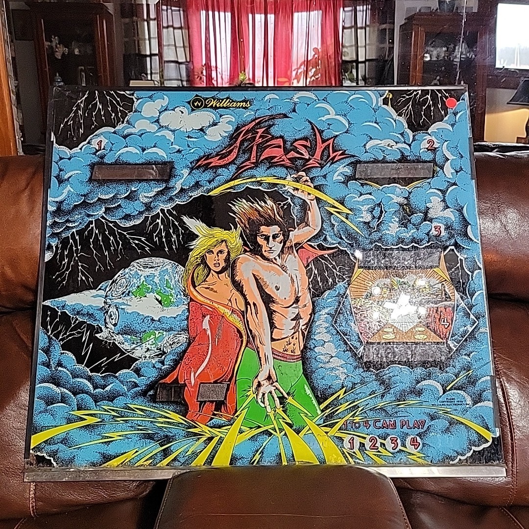 Williams Flash Pinball Machine Game Backglass ORIGINAL