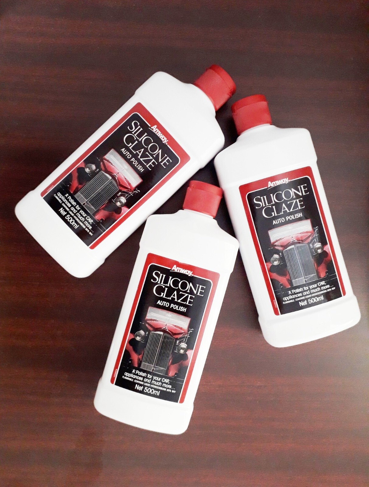 3X 500 ml Amway Silicone Glaze Car Bike Polish Blend of Wax & Four Silicon