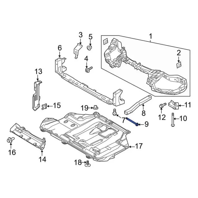 Genuine Ford Radiator Support Panel Reinforcement Bolt W704431-S442