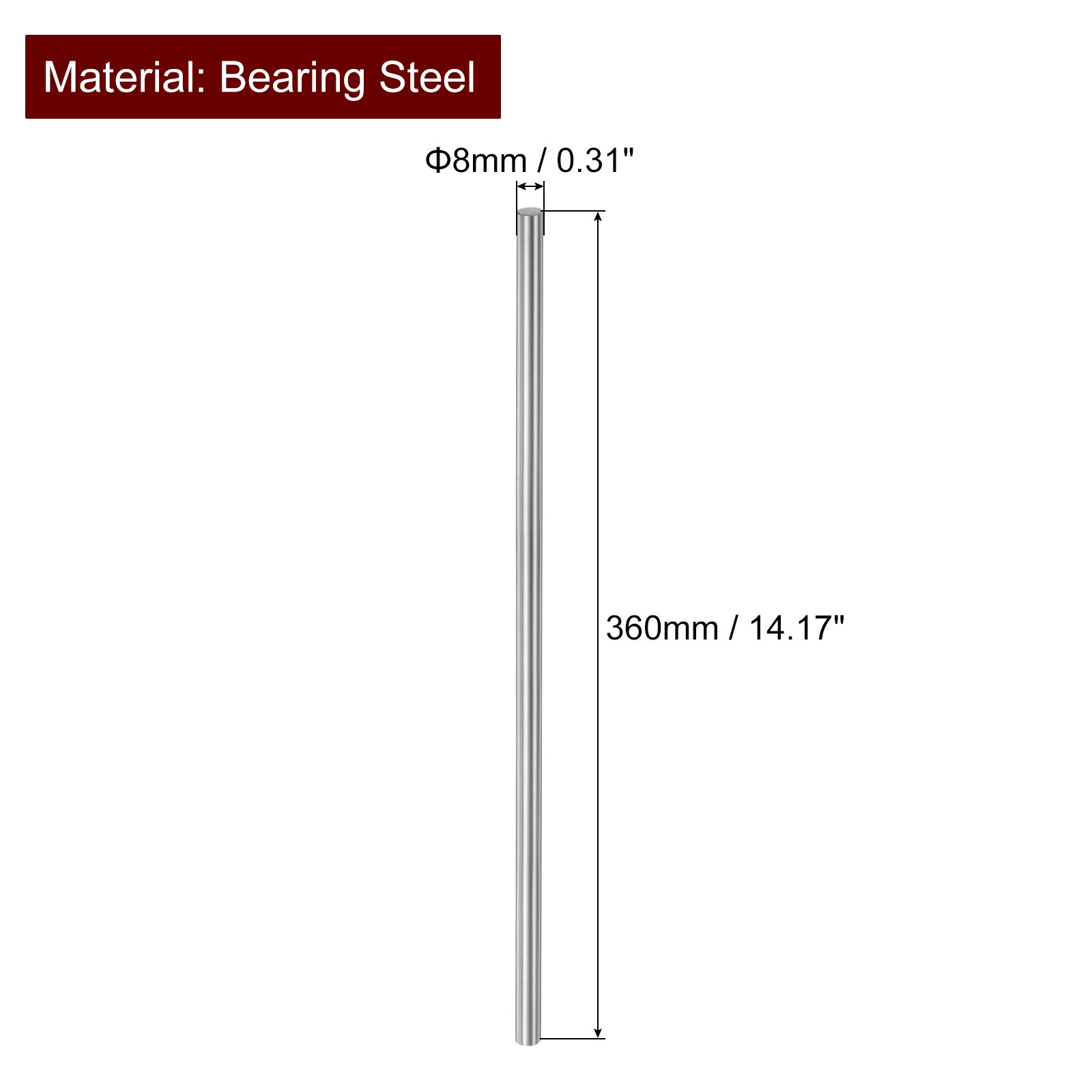 2pcs Linear Motion Rods 8mmx360mm Round Shaft Guide for 3D Printer DIY